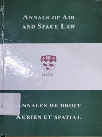 Image of Annals of air and space law: Vol. xi