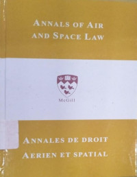 Image of Annals of air and space law: Vol. xix (Part II)