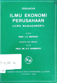 Image of Pengantar Ilmu ekonomi perusahaan: Ilmu management